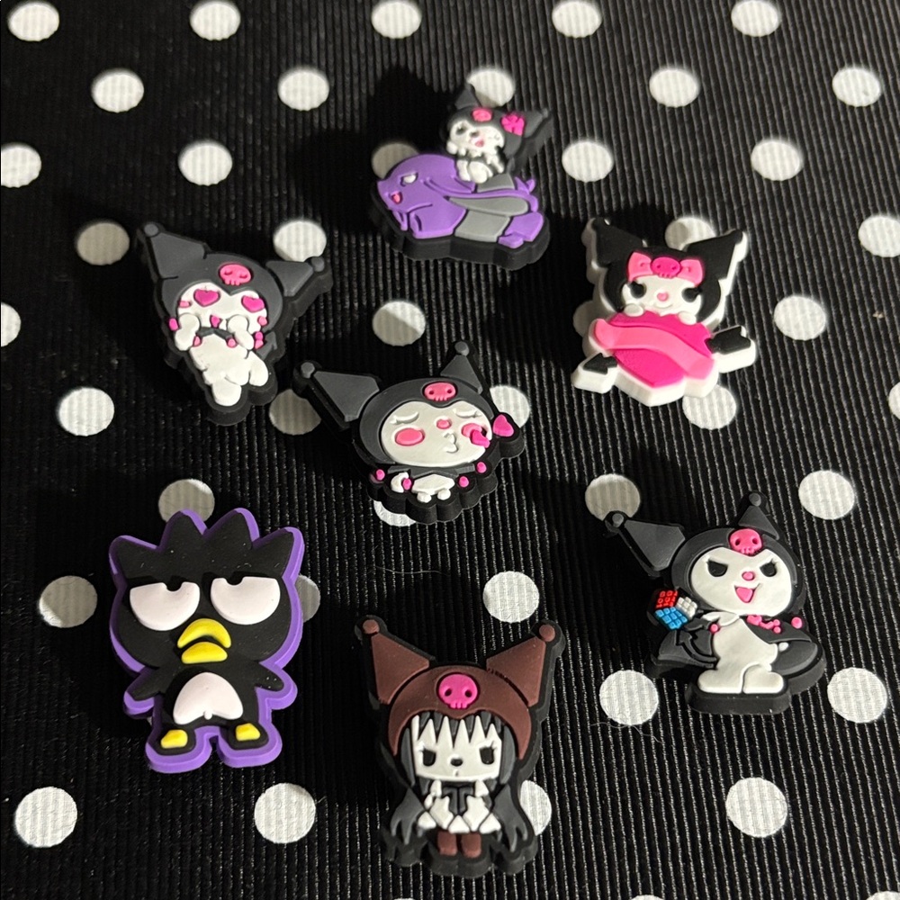 Sanrio Kuromi Character Jibbitz Charm Set - Black, Pink, Purple